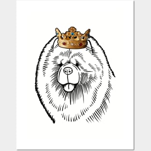 Chow Chow Dog King Queen Wearing Crown Posters and Art